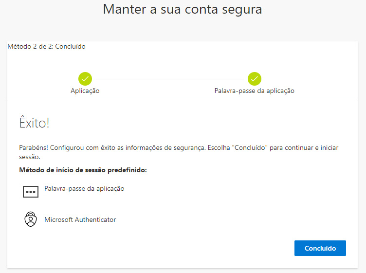 Conclusão da ativação