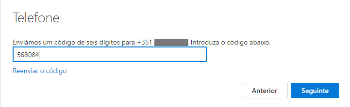 Código de validação